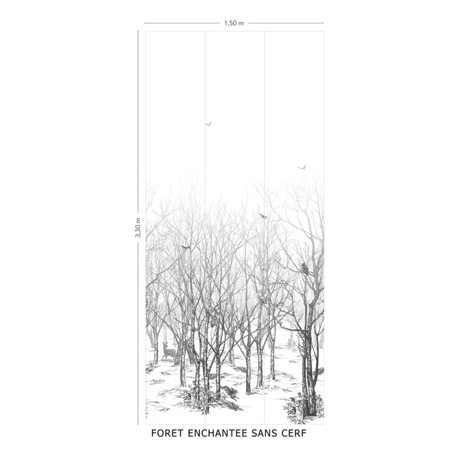 Isidore Leroy / NATURELS / FORET ENCHANTEE SANS CERF Gris 【Bセット(3パネル)】