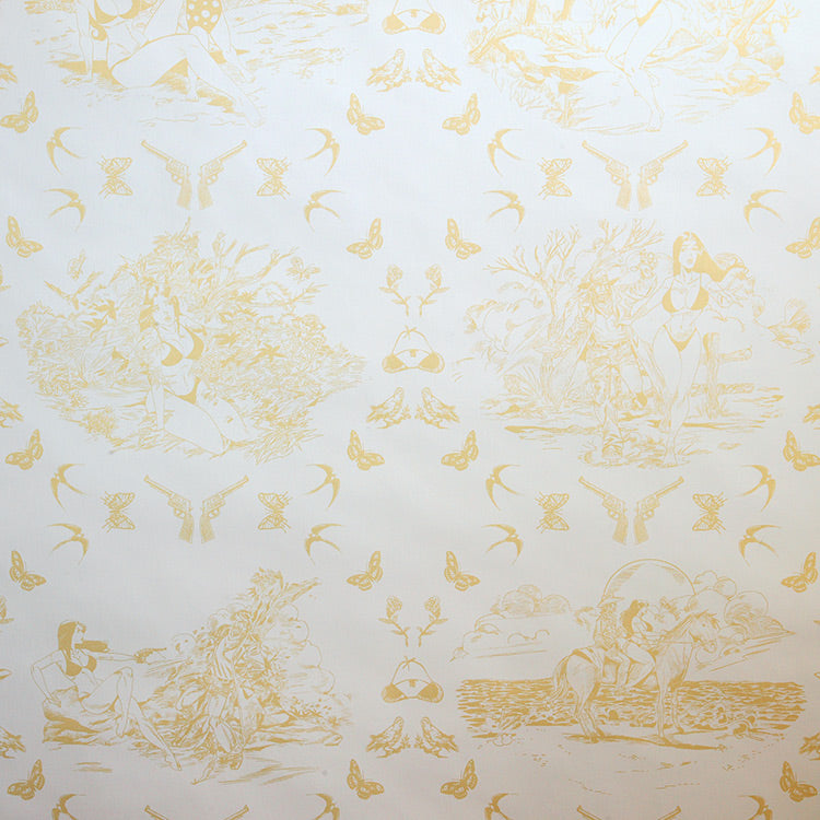 Flavor Paper SASSY TOILE / Pearl Gold On Ivory Clay Coated paper