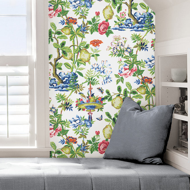 はがせる シール 壁紙 NU WALLPAPER / Bloom Shantung Garden Scalamandre / SCS3840