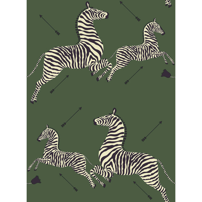 【限定数】はがせる シール 壁紙 NU WALLPAPER / Serengeti Green Zebra Safari Scalamandre / SCS3871