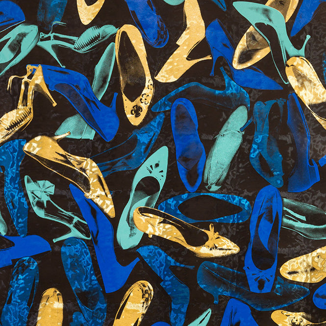 Andy Warhol / SHOES / Blue Suede on Gold Pony Skin Foil (triple roll)
