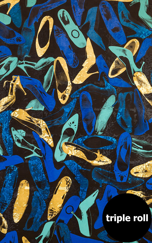 Andy Warhol / SHOES / Blue Suede on Gold Pony Skin Foil (triple roll)