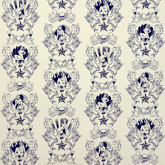 Flavor Paper SHORE LEAVE / Cobalt On Linen Clay Coated paper