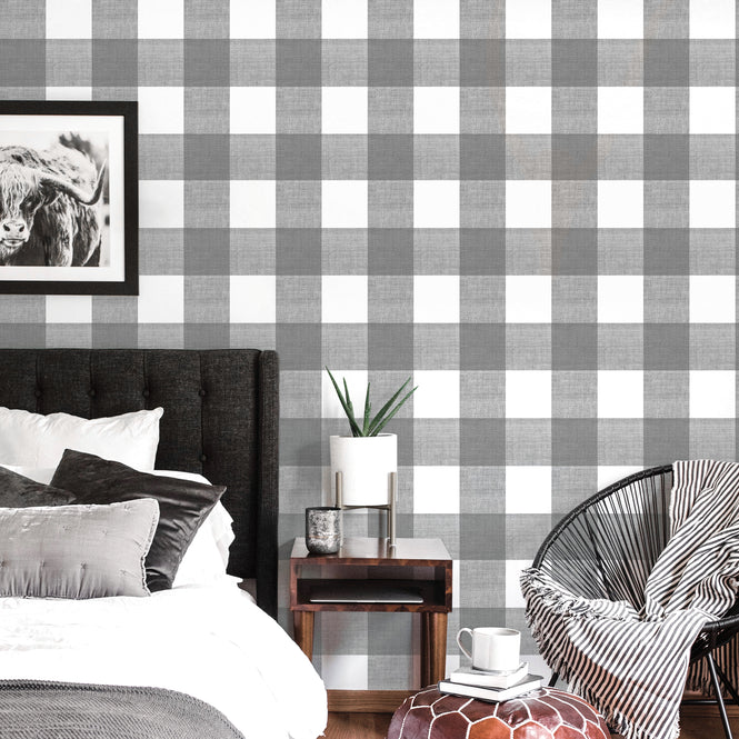 【予約受付】はがせる シール 壁紙 NU WALLPAPER / scott-ish plaid self adhesive wallpaper / SLW3415