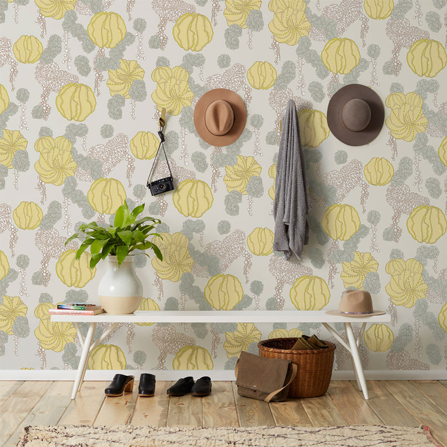 Makelike /  Succulent Wallpaper Yellow