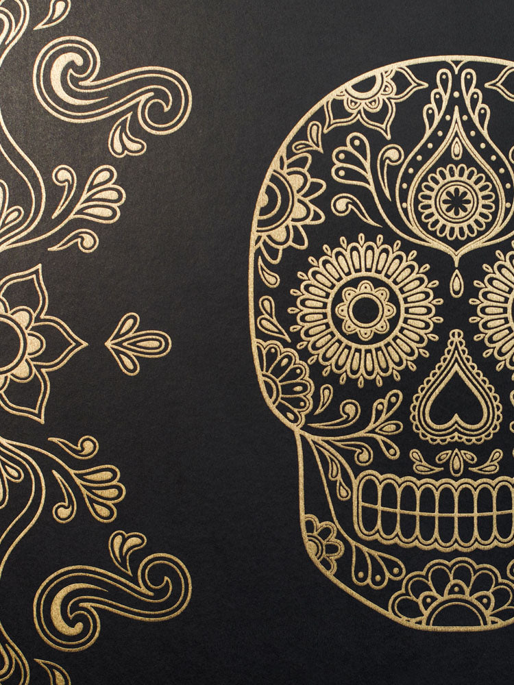 【限定数】Anatomy Boutique / Day of the Dead Sugar Skull Wallpaper Black & Gold
