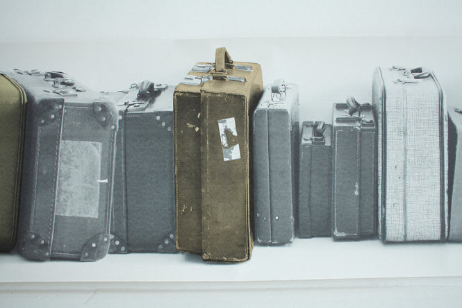 Deborah Bowness / The Standard Collection / Suitcase Border / white