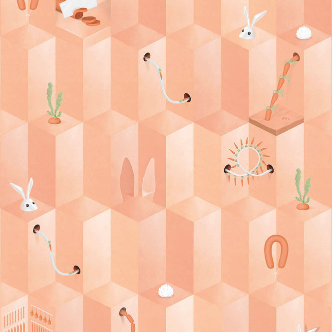 NLXL PINK CARROT WALLPAPER BY SUZAN HIJINK / SUZ-01
