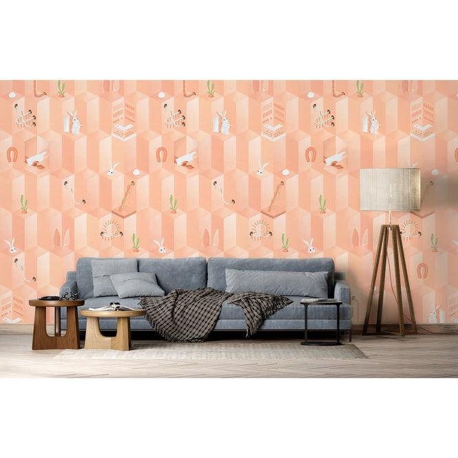 NLXL PINK CARROT WALLPAPER BY SUZAN HIJINK / SUZ-01