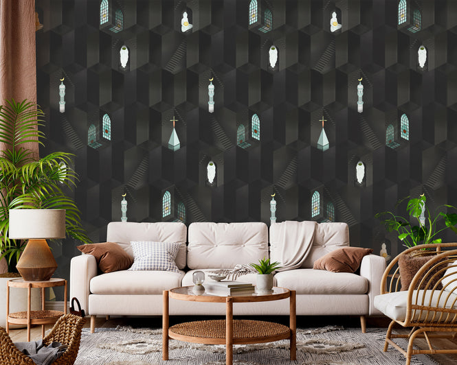 NLXL MIDNIGHT BLACK WALLPAPER BY SUZAN HIJINK / SUZ-02