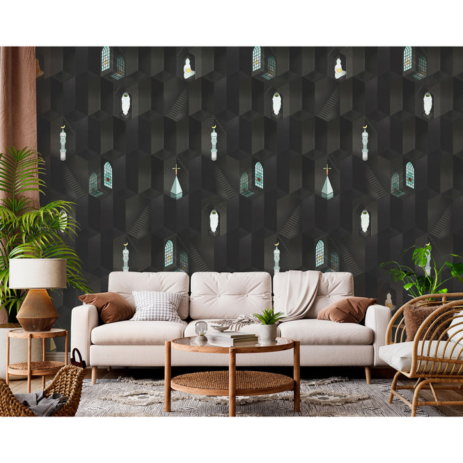 NLXL MIDNIGHT BLACK WALLPAPER BY SUZAN HIJINK / SUZ-02