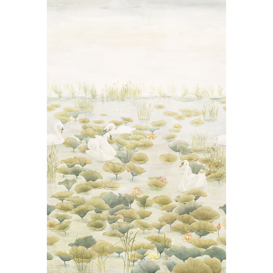Sian Zeng / Swan Lake Mural Wallpaper / Green SwanGreen 【3パネル1セット】