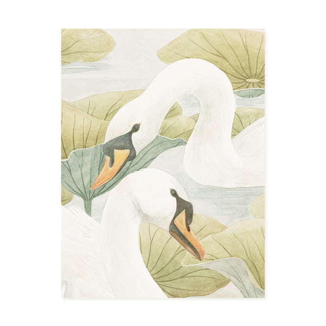 Sian Zeng / Swan Lake Mural Wallpaper / Green SwanGreen 【3パネル1セット】