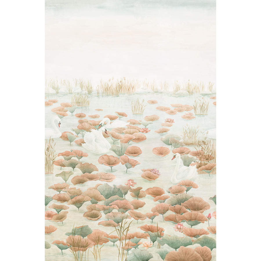 Sian Zeng / Swan Lake Mural Wallpaper / Terracotta SwanTerracotta 【3パネル1セット】