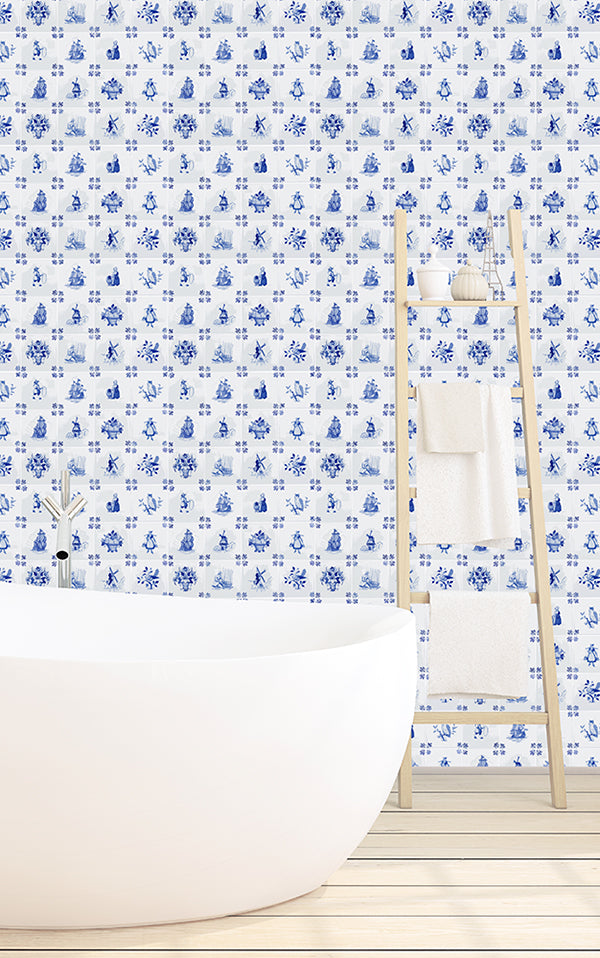 【限定数】【切売m単位】Royal Delft by Nicolette Mayer ロイヤル・デルフト / Royal Delft Tile Play