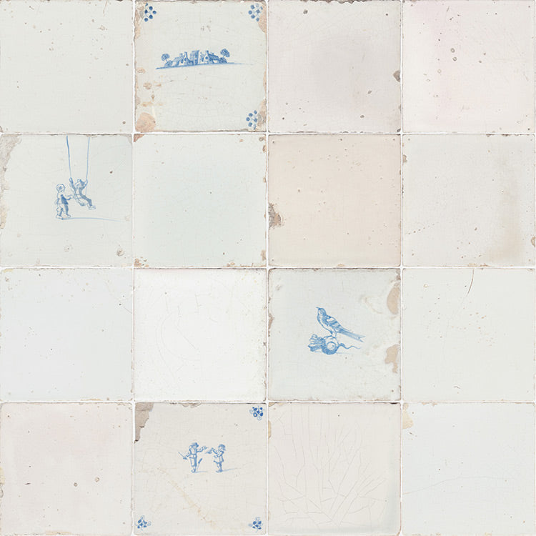 studio ditte / Tiles Wallpaper/antique-blue