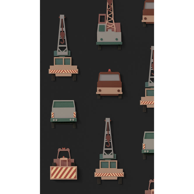 studio ditte / Crane truck wallpaper / dark【2パネル1セット】