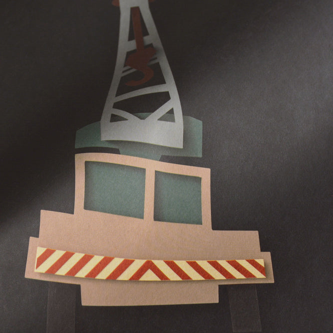 studio ditte / Crane truck wallpaper / dark【2パネル1セット】