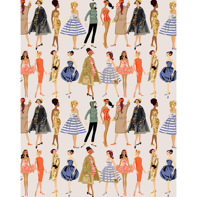 はがせる シール壁紙 wallshoppe / Barbie x wallshoppe / Vintage Illustration Oyster
