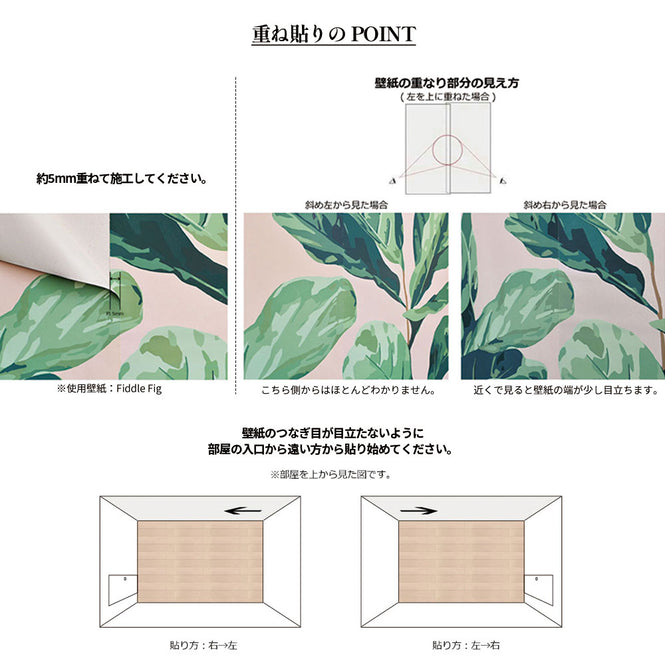 はがせる シール壁紙 wallshoppe / Pacifico Palm-Peach #1