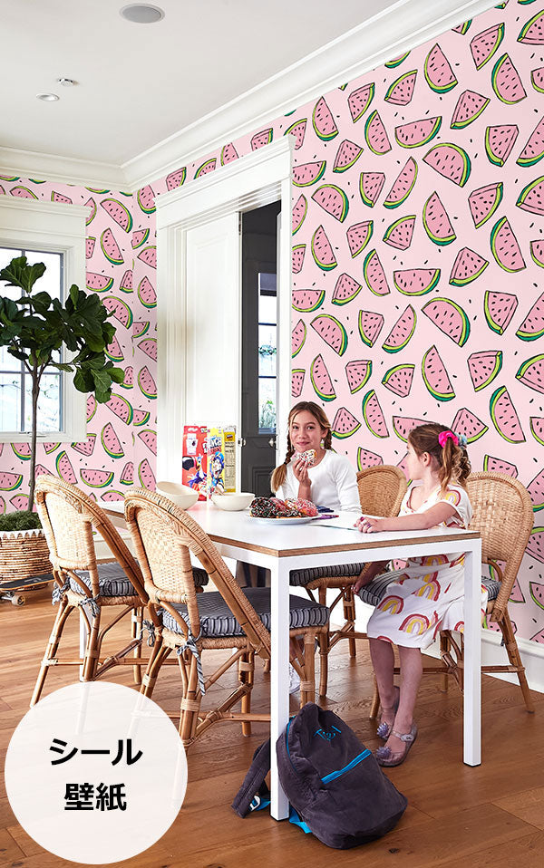 はがせる シール壁紙 wallshoppe / Tea Collection x wallshoppe / Watermelon Ballet Slipper