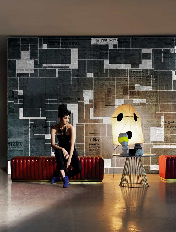 Wall&deco / Contemporary Wallpaper 2016 Gio Pagani BLACK BRICKS WDBB1601 B