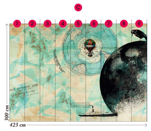 Wall&deco / Life 13 Man on the Moon / WDMM1301
