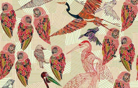 Wall&deco / Contemporary Wallpaper 2016 Talva Design PENCIL BIRDS WDPB1601