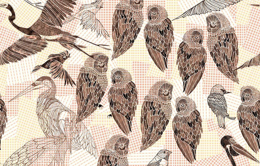 Wall&deco / Contemporary Wallpaper 2016 Talva Design PENCIL BIRDS WDPB1602