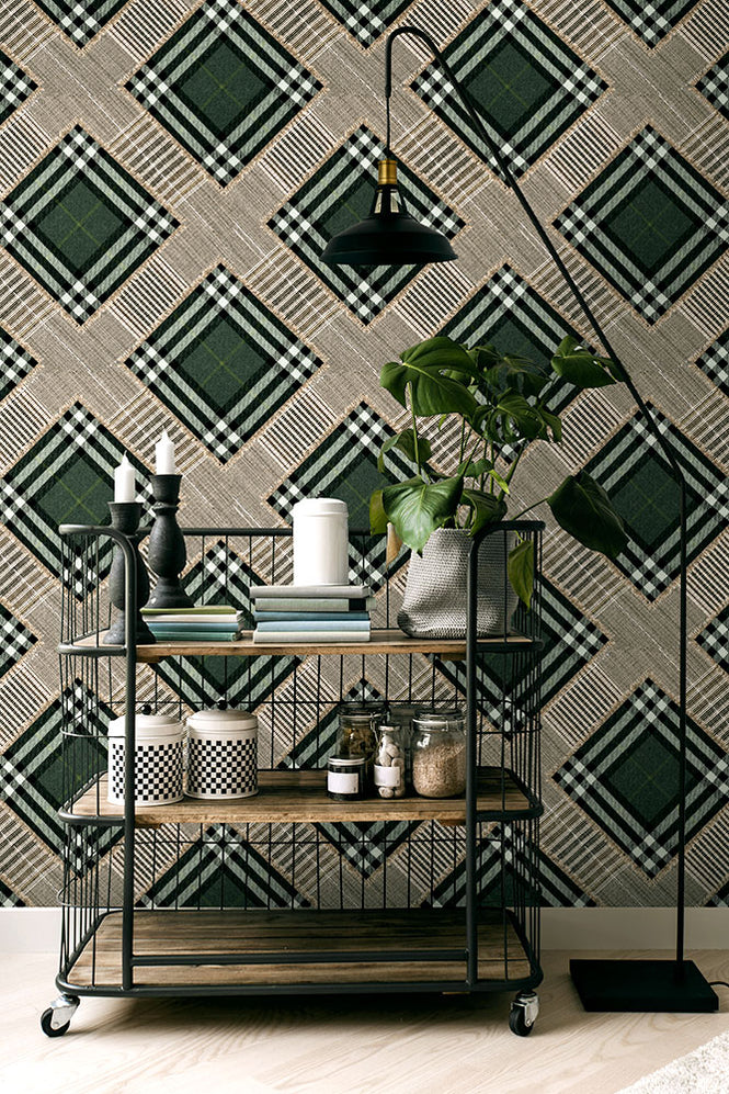 MINDTHEGAP / CHECKERED PATCHWORK British Green WP20389