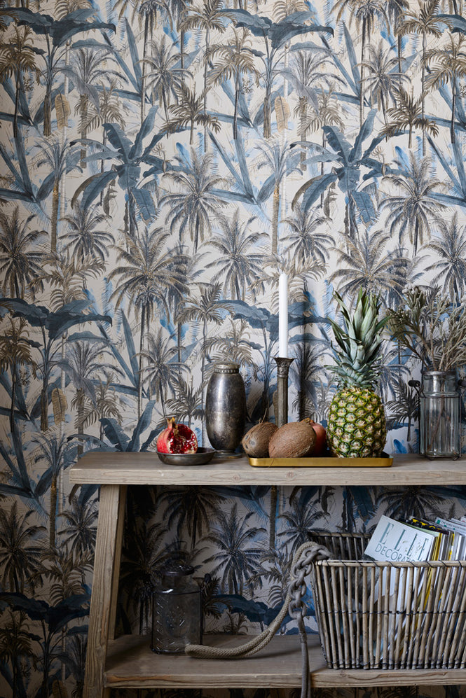 MINDTHEGAP / The Wallpaper Compendium / THE JUNGLE Smoke Blue WP20524