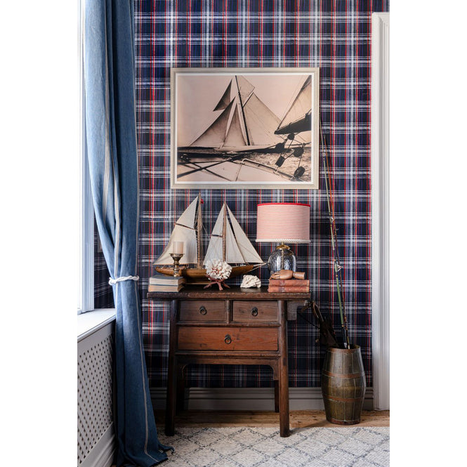 MINDTHEGAP / Sundance Villa / SEAPORT PLAID Navy Blue WP30067