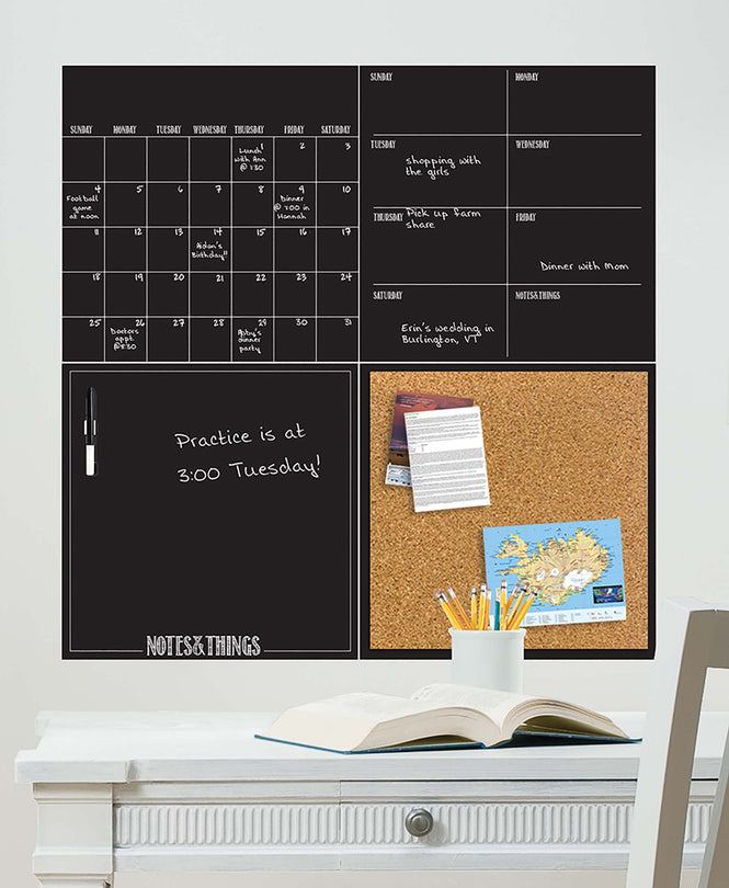 はがせるウォールステッカー WALL POPS! / Black 4 Piece Organizer Set / WPE1875