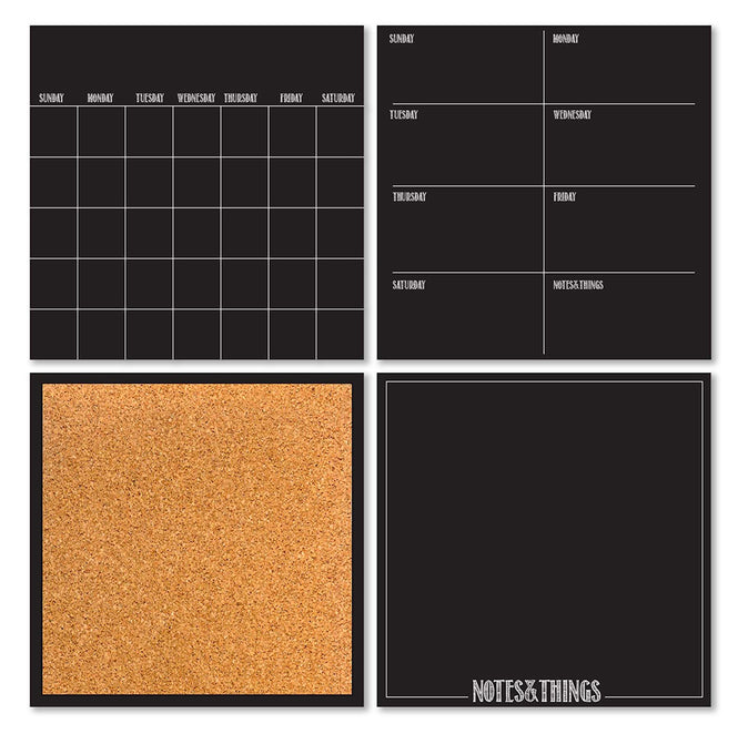 はがせるウォールステッカー WALL POPS! / Black 4 Piece Organizer Set / WPE1875