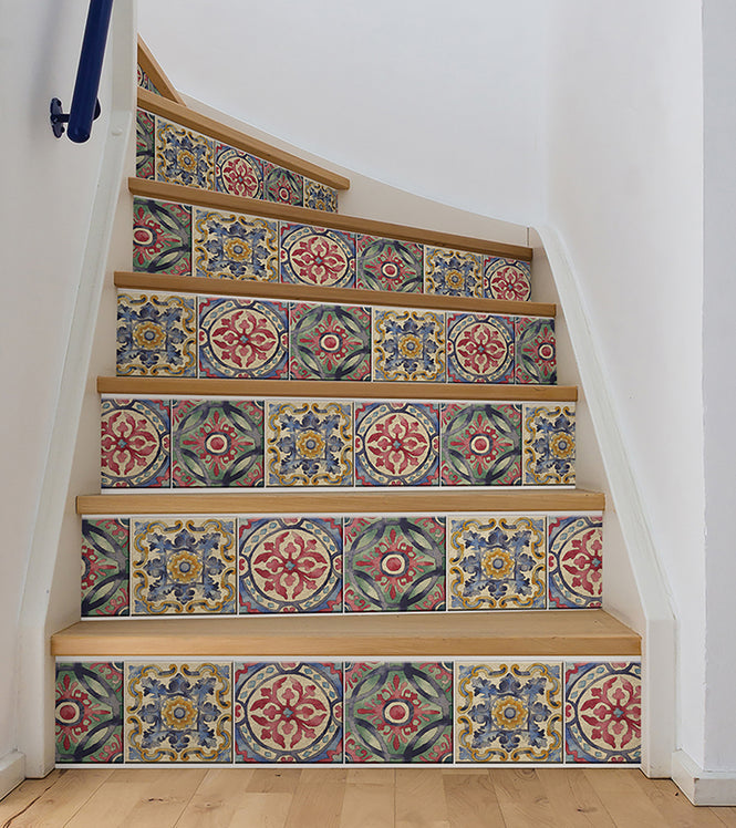 はがせるウォールステッカー WALL POPS! / Iznik Tile Stair Stripe Decal / WPSS1984