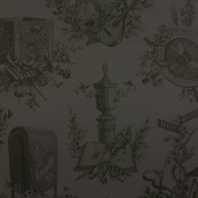 Flavor Paper Wythe Toile / Midnight Green On Thunder Gray Clay Coated paper