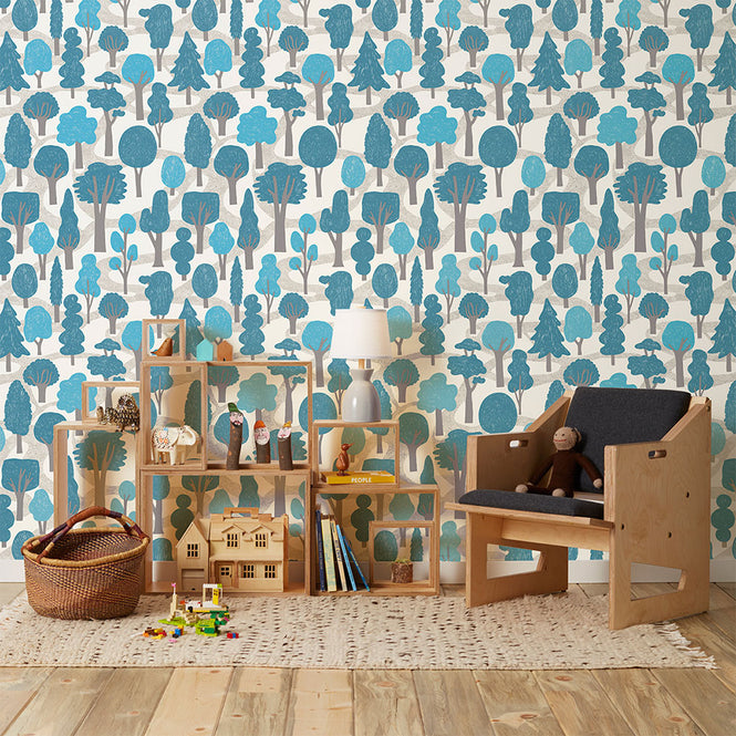Makelike /  Zig Zag Wallpaper Bright Blue