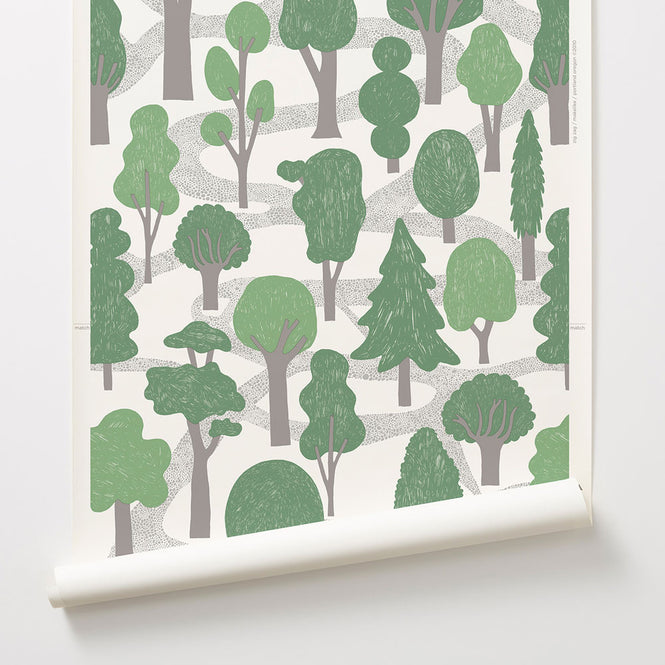Makelike /  Zig Zag Wallpaper Green
