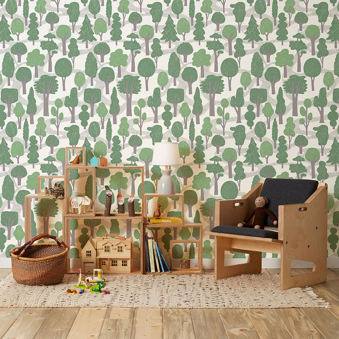 Makelike /  Zig Zag Wallpaper Green